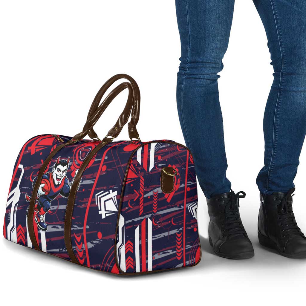 Melbourne Demons Travel Bag Mascot Cartoon Football Illustration Style