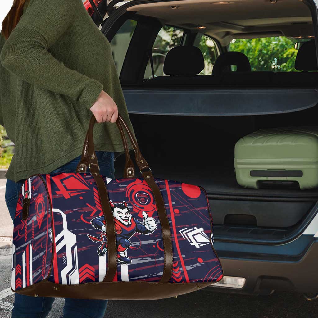 Melbourne Demons Travel Bag Mascot Cartoon Football Illustration Style