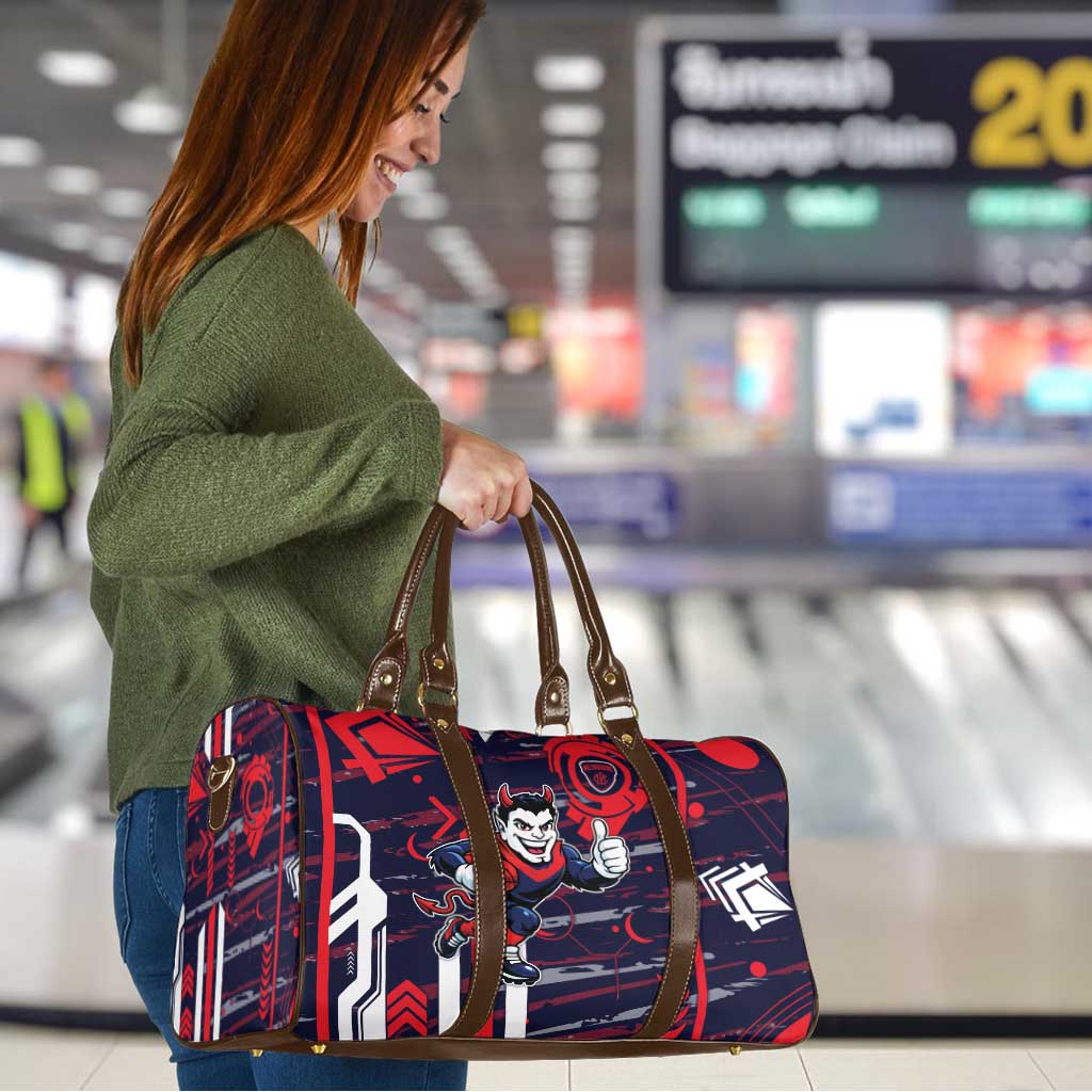 Melbourne Demons Travel Bag Mascot Cartoon Football Illustration Style