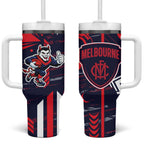 Melbourne Demons Tumbler With Handle Mascot Cartoon Football Illustration Style