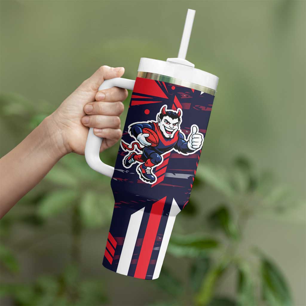 Melbourne Demons Tumbler With Handle Mascot Cartoon Football Illustration Style