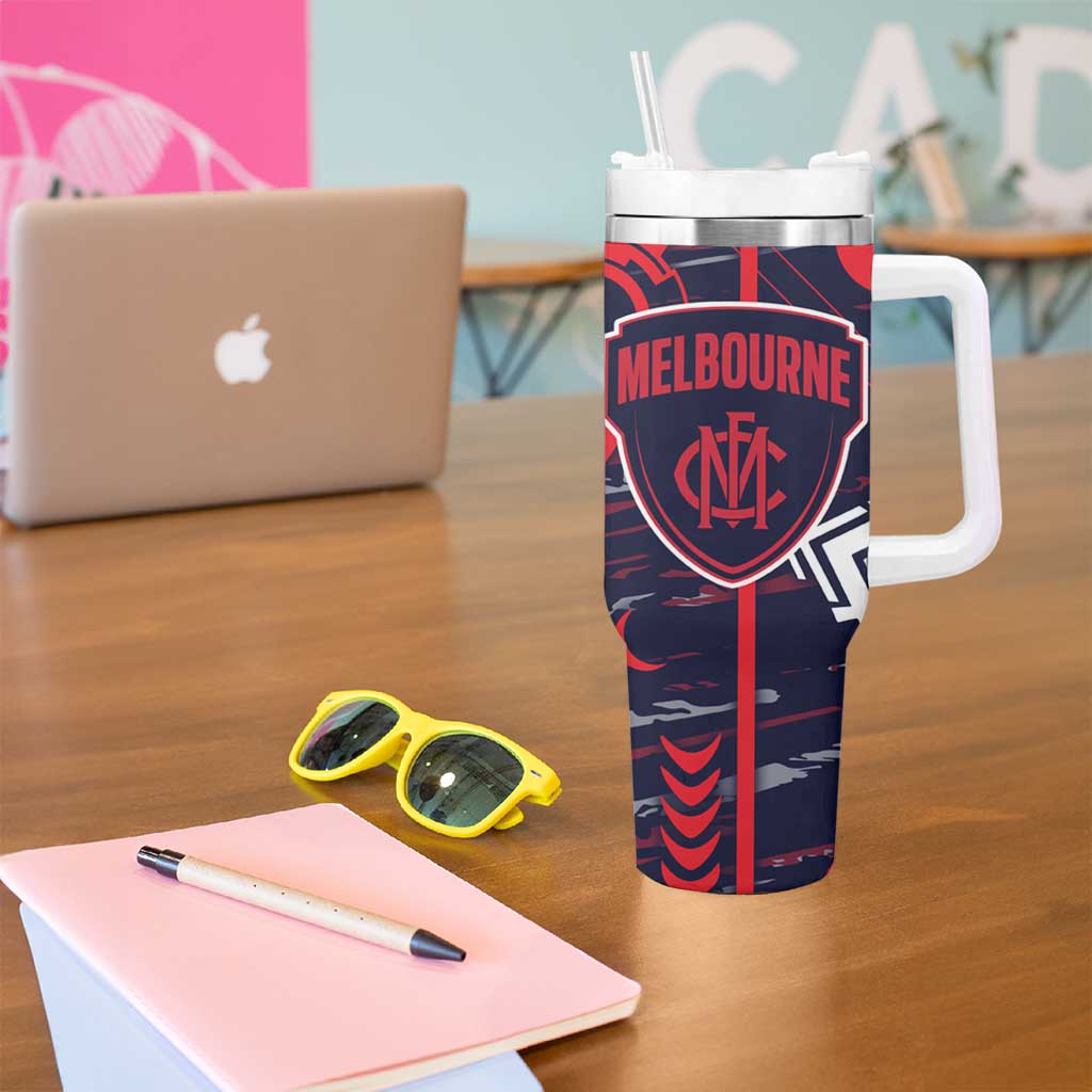 Melbourne Demons Tumbler With Handle Mascot Cartoon Football Illustration Style