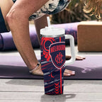 Melbourne Demons Tumbler With Handle Mascot Cartoon Football Illustration Style