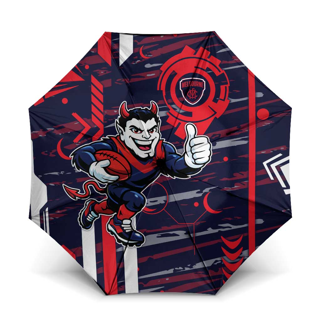 Melbourne Demons Umbrella Mascot Cartoon Football Illustration Style