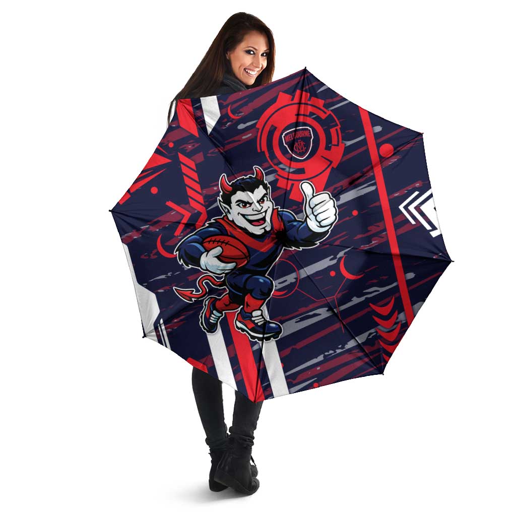 Melbourne Demons Umbrella Mascot Cartoon Football Illustration Style