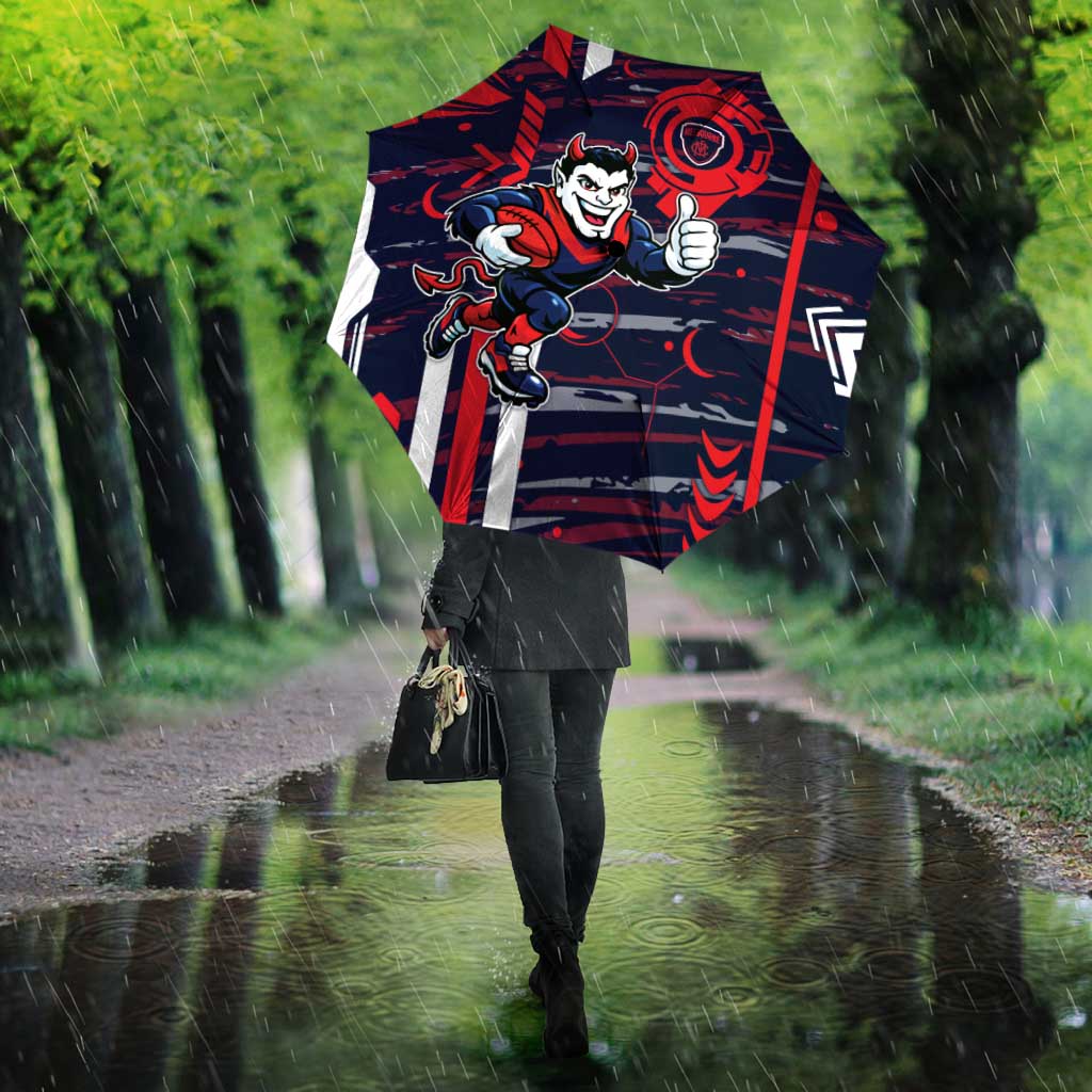 Melbourne Demons Umbrella Mascot Cartoon Football Illustration Style