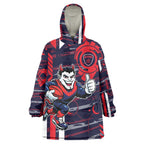 Melbourne Demons Wearable Blanket Hoodie Mascot Cartoon Football Illustration Style