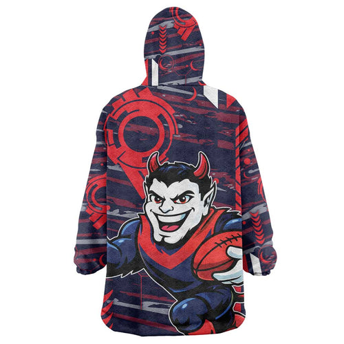 Melbourne Demons Wearable Blanket Hoodie Mascot Cartoon Football Illustration Style