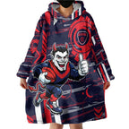 Melbourne Demons Wearable Blanket Hoodie Mascot Cartoon Football Illustration Style