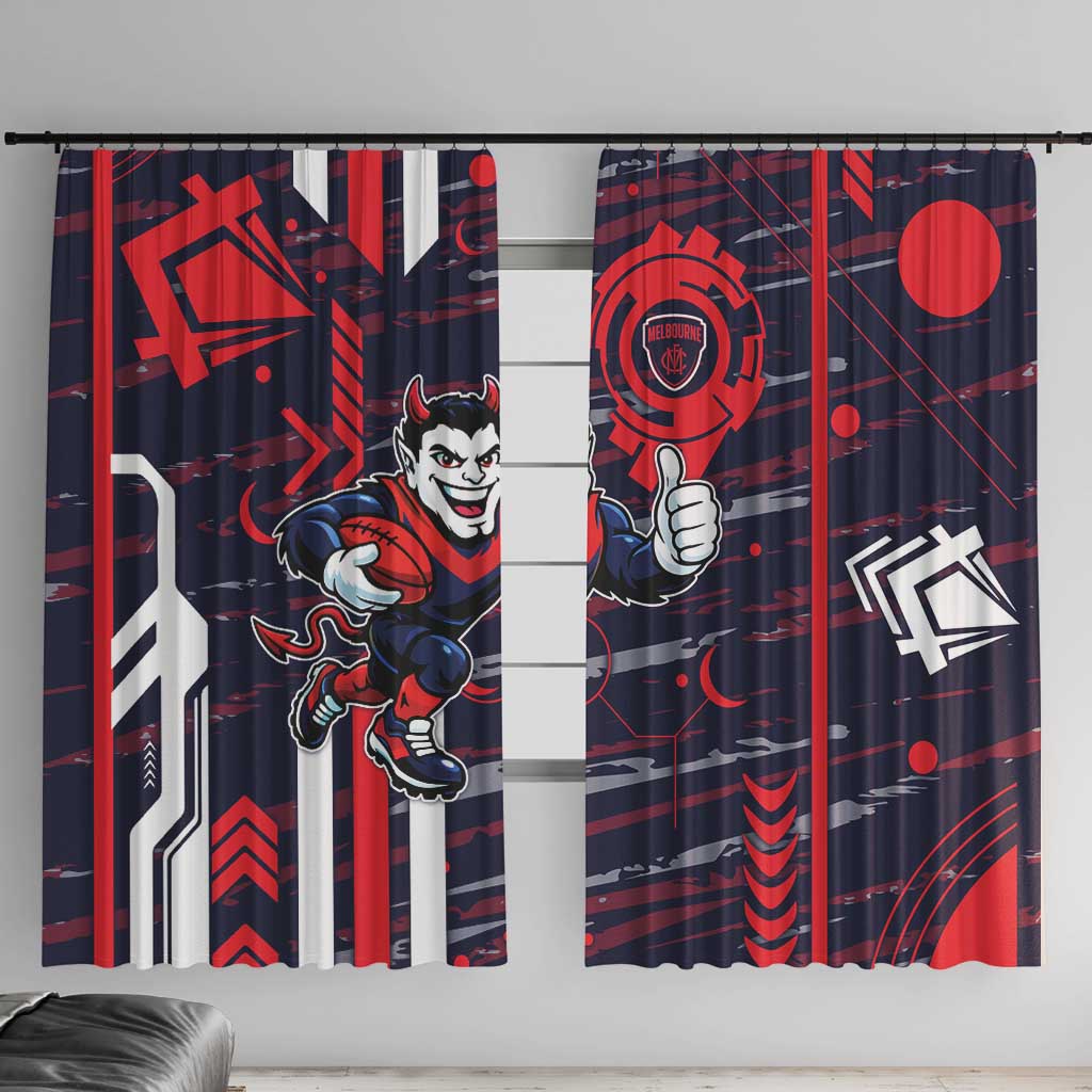 Melbourne Demons Window Curtain Mascot Cartoon Football Illustration Style