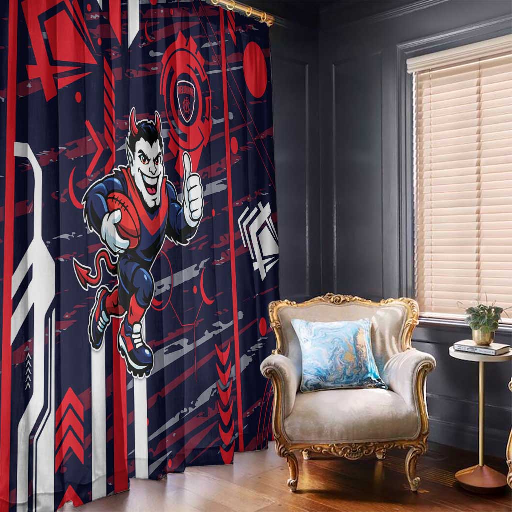 Melbourne Demons Window Curtain Mascot Cartoon Football Illustration Style