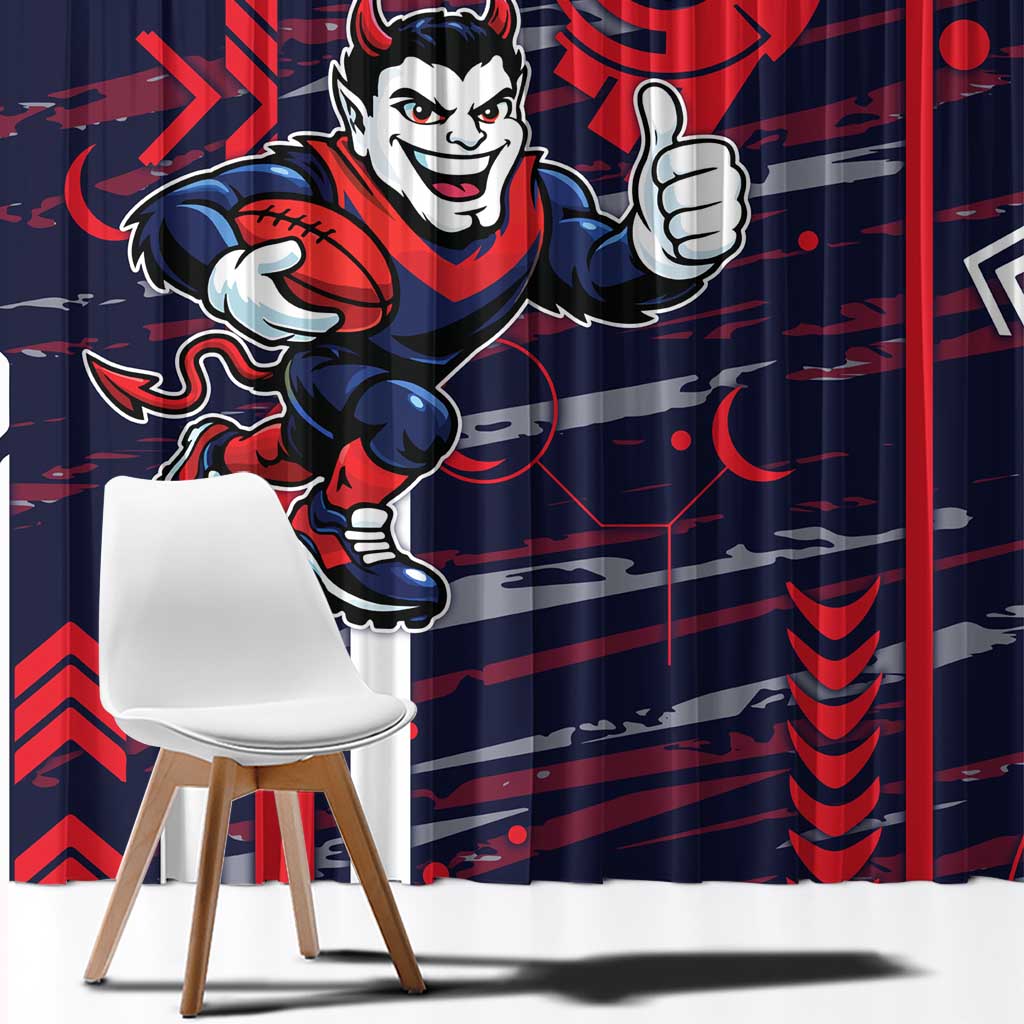 Melbourne Demons Window Curtain Mascot Cartoon Football Illustration Style
