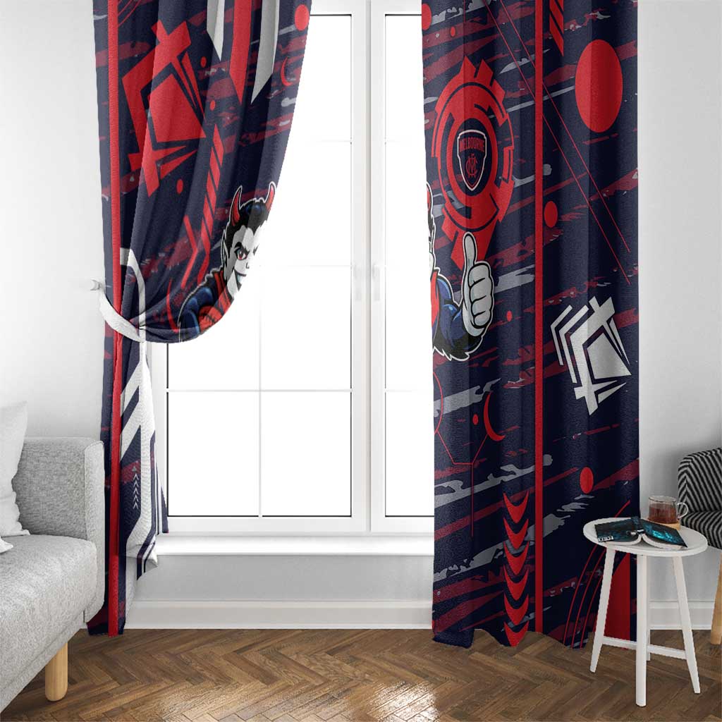 Melbourne Demons Window Curtain Mascot Cartoon Football Illustration Style