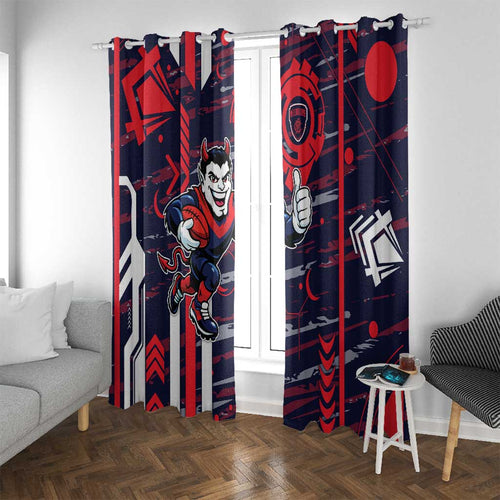 Melbourne Demons Window Curtain Mascot Cartoon Football Illustration Style