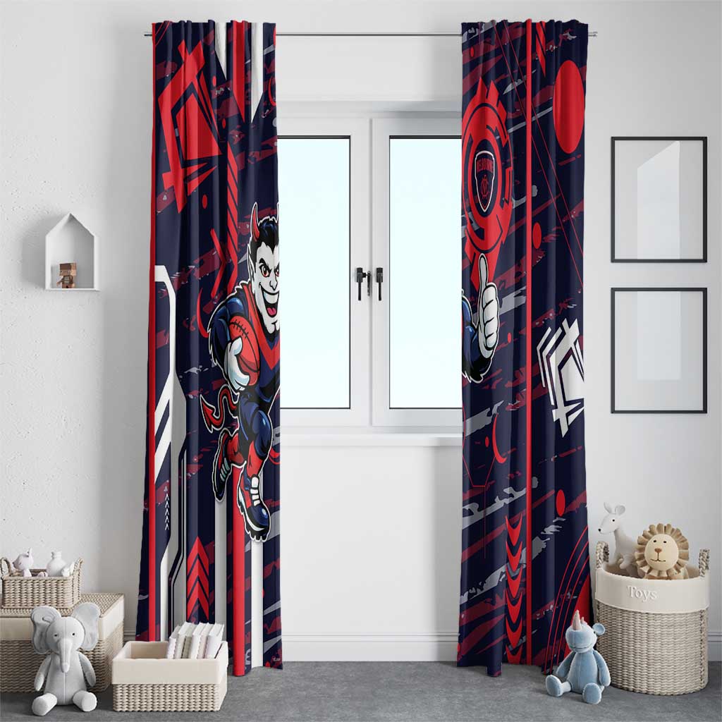 Melbourne Demons Window Curtain Mascot Cartoon Football Illustration Style