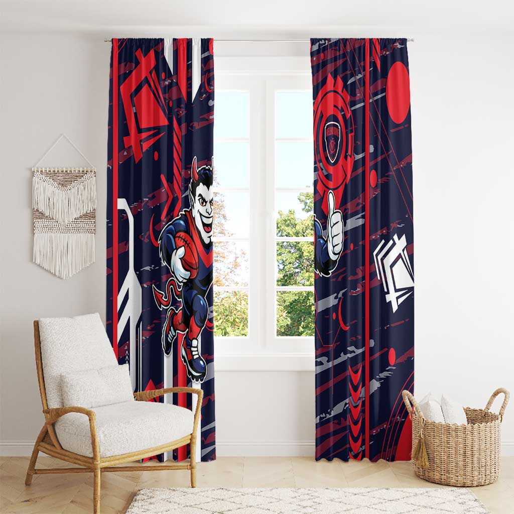 Melbourne Demons Window Curtain Mascot Cartoon Football Illustration Style
