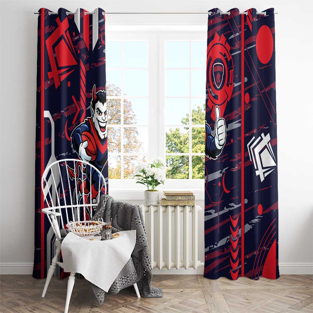 Melbourne Demons Window Curtain Mascot Cartoon Football Illustration Style