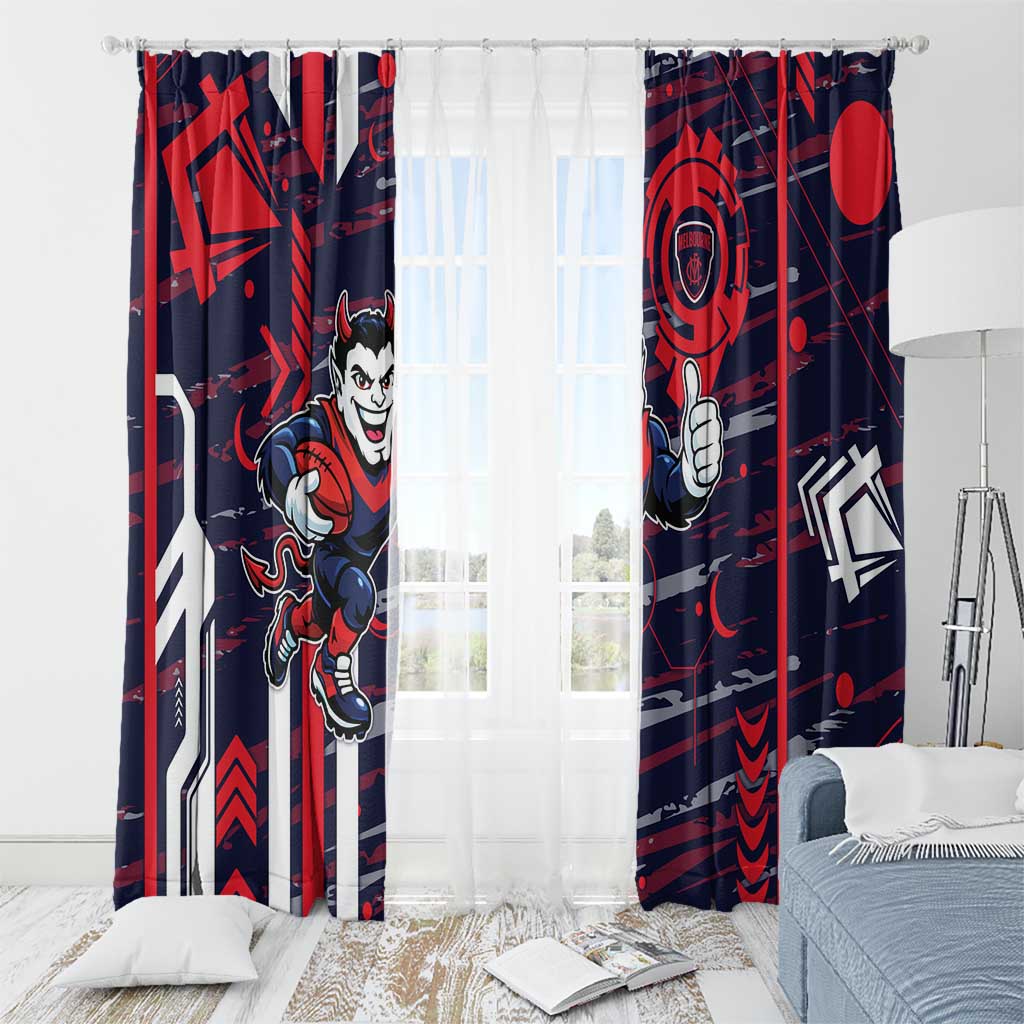 Melbourne Demons Window Curtain Mascot Cartoon Football Illustration Style