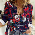 Melbourne Demons Women Casual Shirt Mascot Cartoon Football Illustration Style