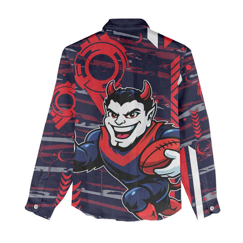 Melbourne Demons Women Casual Shirt Mascot Cartoon Football Illustration Style