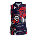Melbourne Demons Women Sleeveless Polo Shirt Mascot Cartoon Football Illustration Style