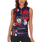 Melbourne Demons Women Sleeveless Polo Shirt Mascot Cartoon Football Illustration Style