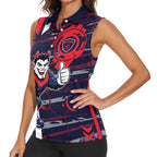 Melbourne Demons Women Sleeveless Polo Shirt Mascot Cartoon Football Illustration Style