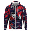 Melbourne Demons Zip Hoodie Mascot Cartoon Football Illustration Style