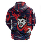 Melbourne Demons Zip Hoodie Mascot Cartoon Football Illustration Style