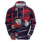 Melbourne Demons Zip Hoodie Mascot Cartoon Football Illustration Style