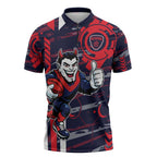 Melbourne Demons Zipper Polo Shirt Mascot Cartoon Football Illustration Style