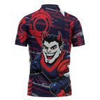Melbourne Demons Zipper Polo Shirt Mascot Cartoon Football Illustration Style