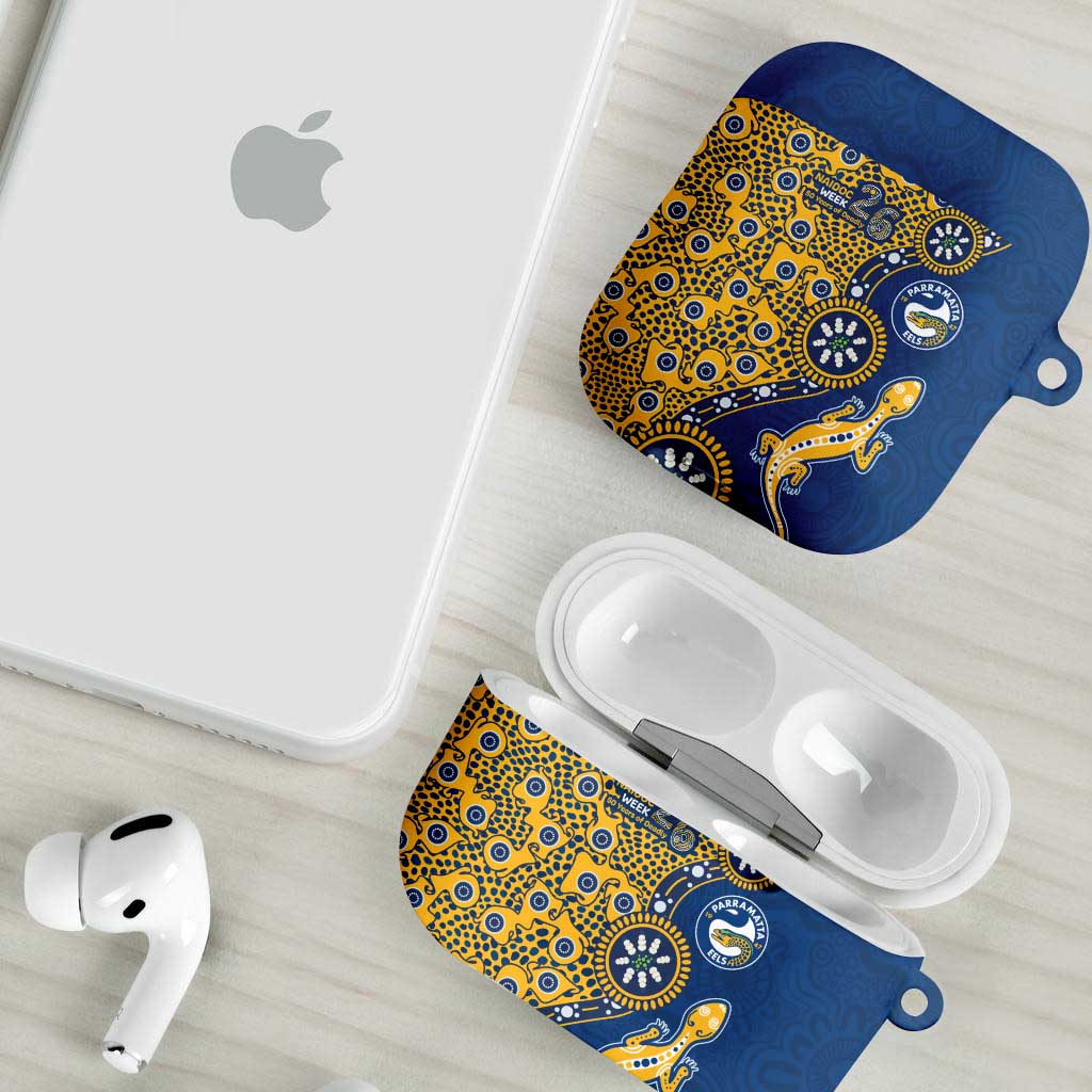 Parramatta Eels NAIDOC Week 2026 AirPods Case Aboriginal Lizard Dot Painting - 50 Years of Deadly