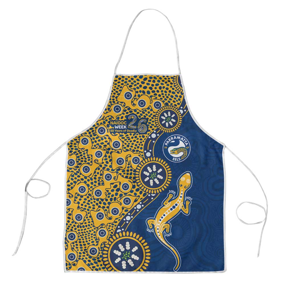 Parramatta Eels NAIDOC Week 2026 Apron Aboriginal Lizard Dot Painting - 50 Years of Deadly
