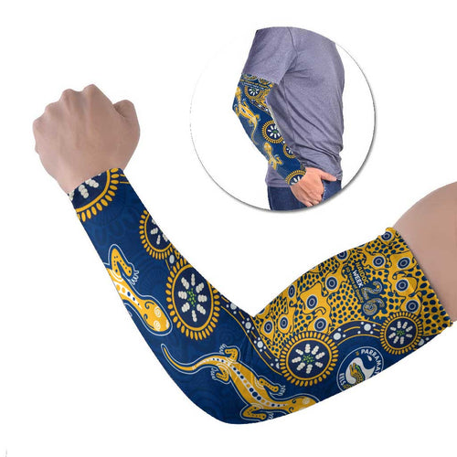 Parramatta Eels NAIDOC Week 2026 Arm Sleeves Aboriginal Lizard Dot Painting - 50 Years of Deadly