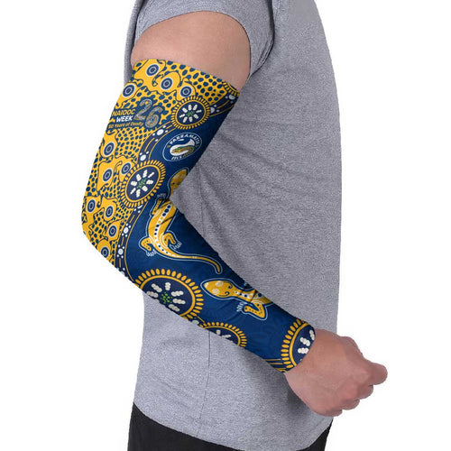 Parramatta Eels NAIDOC Week 2026 Arm Sleeves Aboriginal Lizard Dot Painting - 50 Years of Deadly