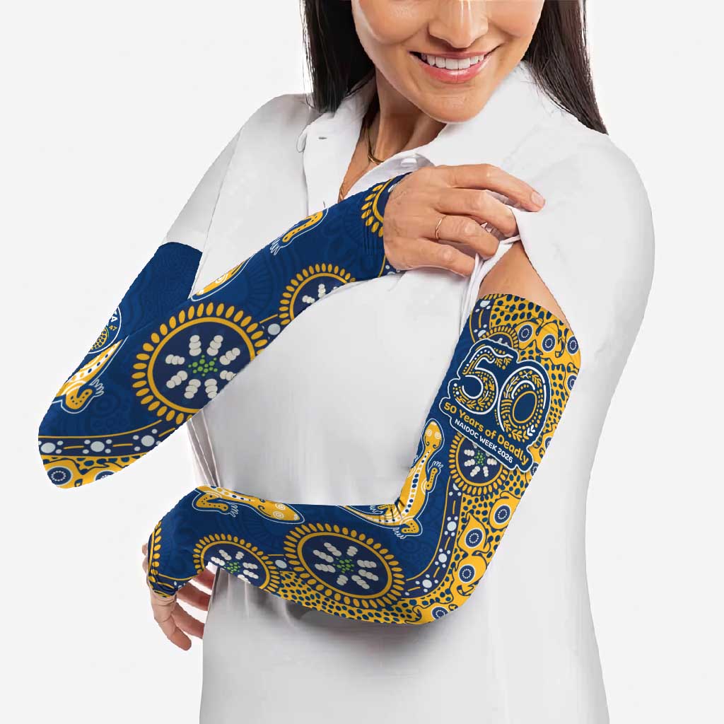Parramatta Eels NAIDOC Week 2026 Arm Sleeves Aboriginal Lizard Dot Painting - 50 Years of Deadly