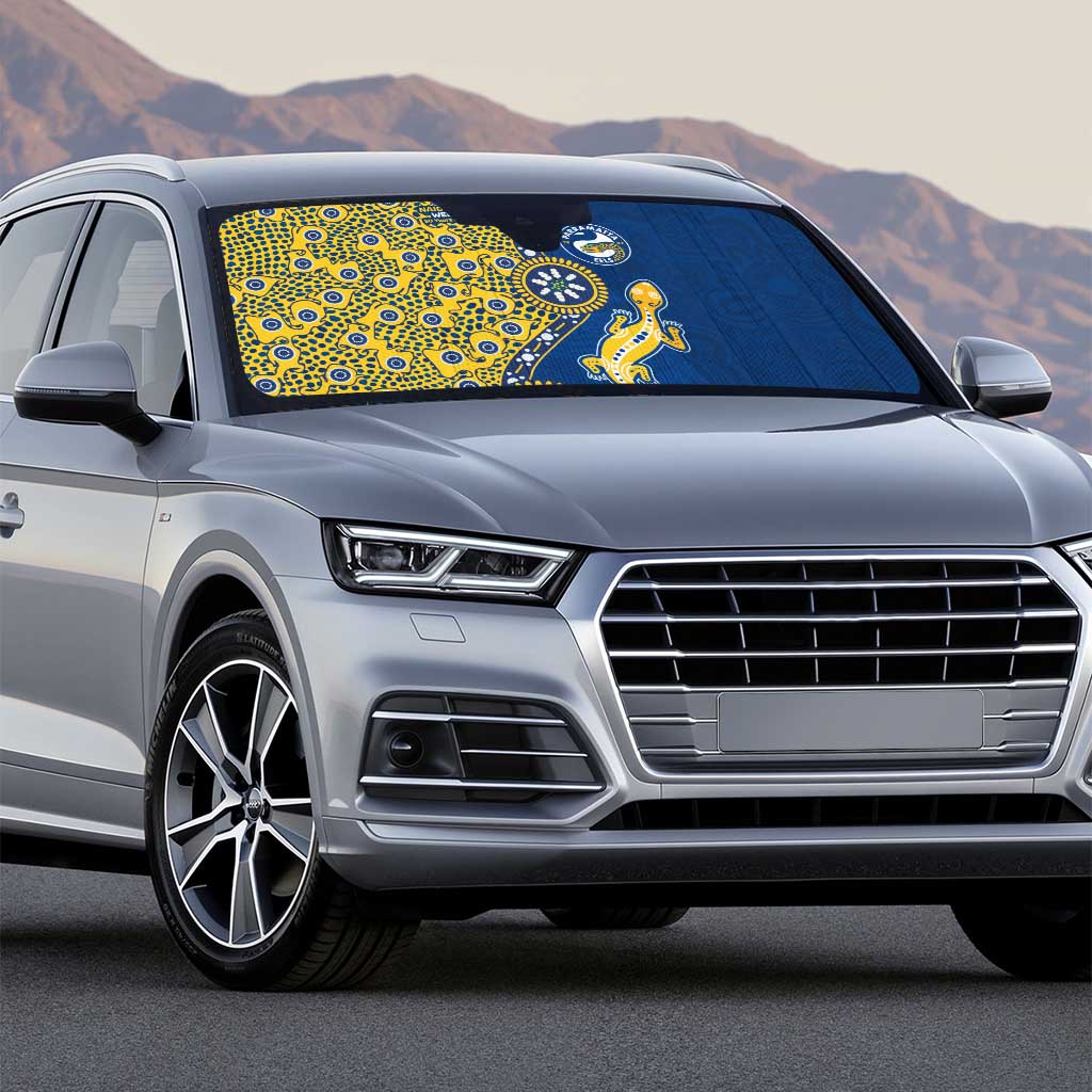 Parramatta Eels NAIDOC Week 2026 Auto Sun Shade Aboriginal Lizard Dot Painting - 50 Years of Deadly
