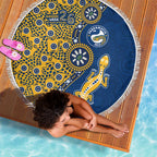 Parramatta Eels NAIDOC Week 2026 Beach Blanket Aboriginal Lizard Dot Painting - 50 Years of Deadly