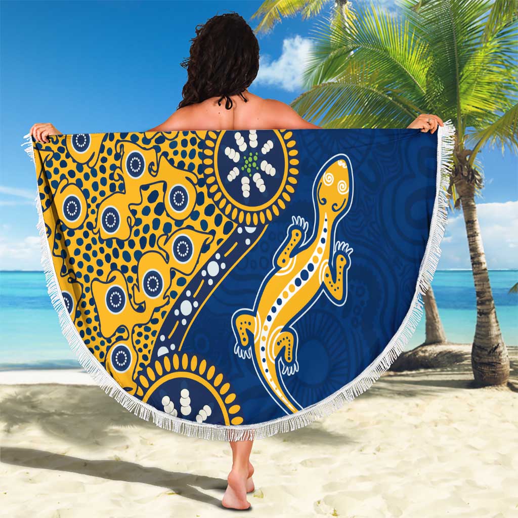 Parramatta Eels NAIDOC Week 2026 Beach Blanket Aboriginal Lizard Dot Painting - 50 Years of Deadly