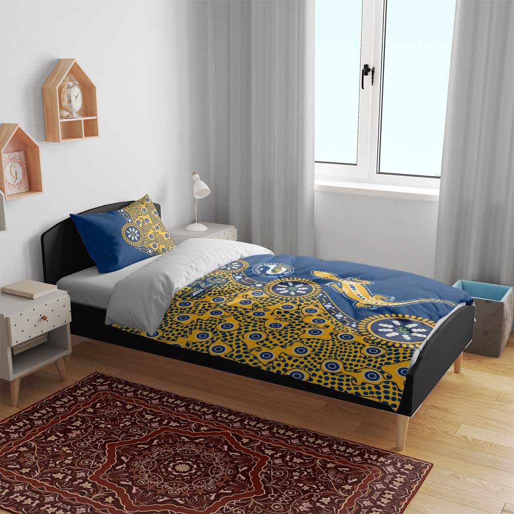 Parramatta Eels NAIDOC Week 2026 Bedding Set Aboriginal Lizard Dot Painting - 50 Years of Deadly