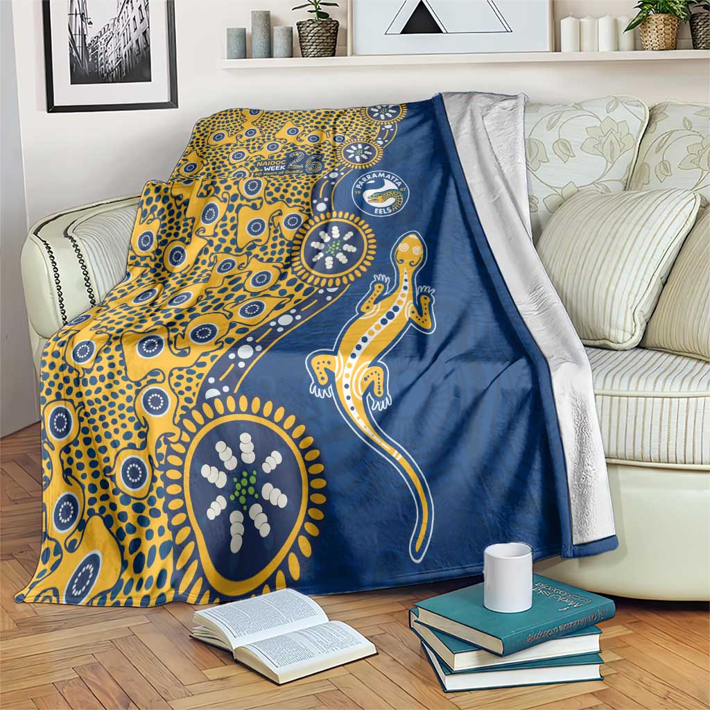 Parramatta Eels NAIDOC Week 2026 Blanket Aboriginal Lizard Dot Painting - 50 Years of Deadly