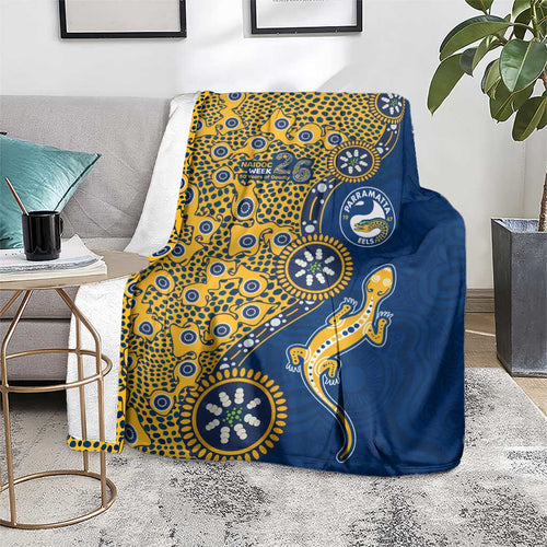Parramatta Eels NAIDOC Week 2026 Blanket Aboriginal Lizard Dot Painting - 50 Years of Deadly