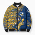 Parramatta Eels NAIDOC Week 2026 Bomber Puffer Jacket Aboriginal Lizard Dot Painting - 50 Years of Deadly