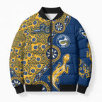 Parramatta Eels NAIDOC Week 2026 Bomber Puffer Jacket Aboriginal Lizard Dot Painting - 50 Years of Deadly