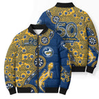 Parramatta Eels NAIDOC Week 2026 Bomber Puffer Jacket Aboriginal Lizard Dot Painting - 50 Years of Deadly