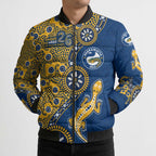 Parramatta Eels NAIDOC Week 2026 Bomber Puffer Jacket Aboriginal Lizard Dot Painting - 50 Years of Deadly