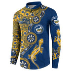Parramatta Eels NAIDOC Week 2026 Button Sweatshirt Aboriginal Lizard Dot Painting - 50 Years of Deadly