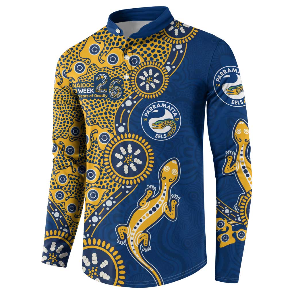 Parramatta Eels NAIDOC Week 2026 Button Sweatshirt Aboriginal Lizard Dot Painting - 50 Years of Deadly