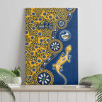 Parramatta Eels NAIDOC Week 2026 Canvas Wall Art Aboriginal Lizard Dot Painting - 50 Years of Deadly